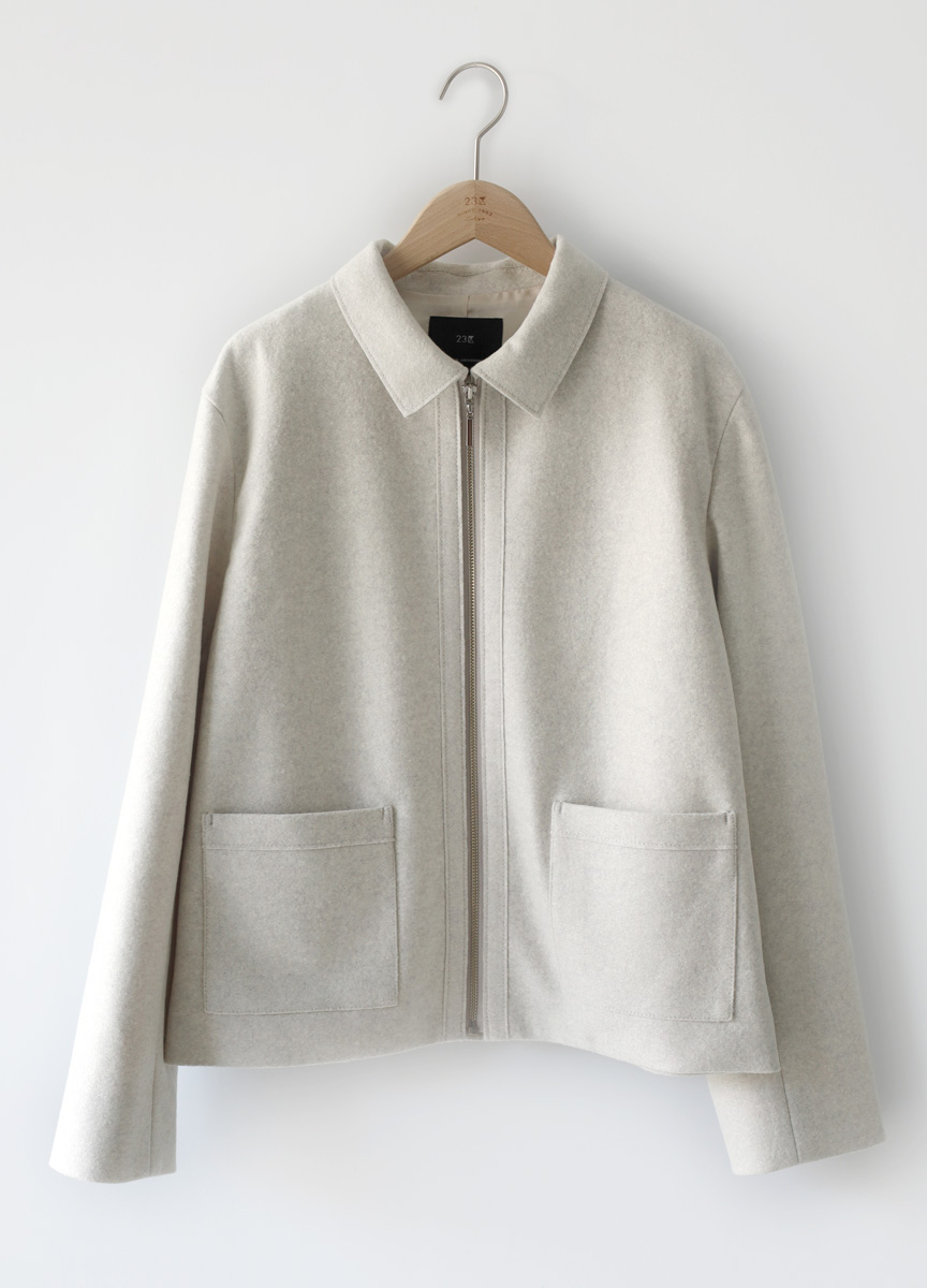 壓縮羊毛翻領外套              